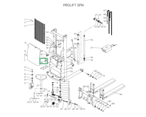 Аварийный выключатель для штабелеров SDR/SDK и SPN, для тележек SK20