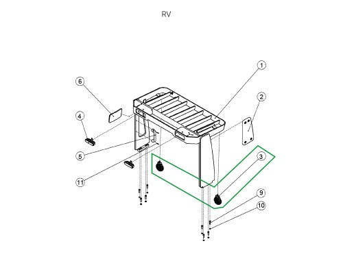 Фара поворотная для ричтрака RV (24V)