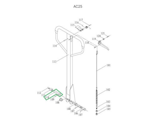 Ось нажимного ролика для гидравлических тележек AC25