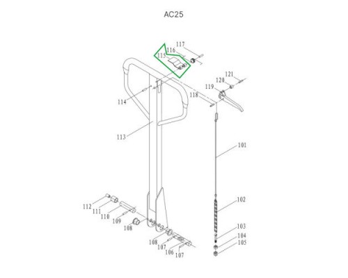 Пластина рычага управления режимом работы для гидравлических тележек AC25