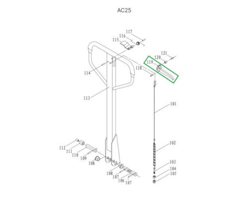 Рычаг управления режимом работы для гидравлических тележек AC25