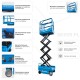 Самоходный ножничный подъемник с выдвижной платформой (узкая база) SKYER PL0724