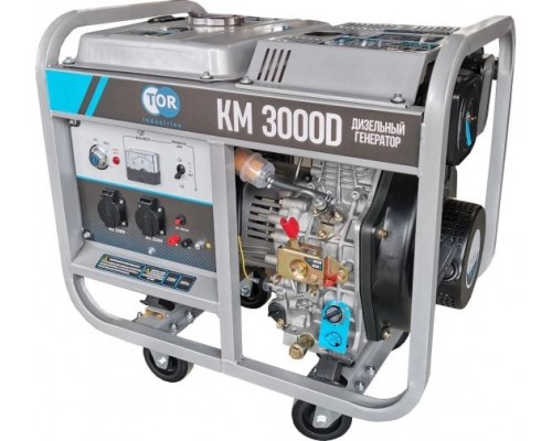 Генератор дизельный TOR KM3000D 3,0 кВт 220В 15 л с кнопкой запуска