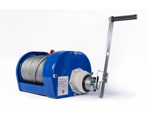 Лебедка ручная барабанная с тросом 2000кг  40м с храповым механизмом TOR JHW