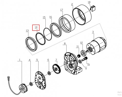 14 Пластиковое кольцо подшипника ведущего колеса для штабелёра WS/IWS (Bearing ring)