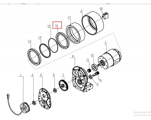 16 Внутренний подшипник (61824 2RS) ведущего колеса для штабелёра WS/IWS (Bearing)