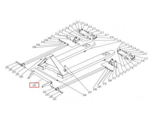 205 Траверса 550 для тележек гидравлических JC (Lever frame)