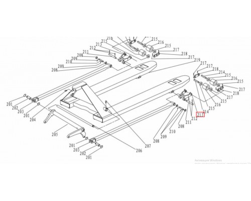 213 Тандем переднего колеса для тележек гидравлических JC (Front wheel frame)