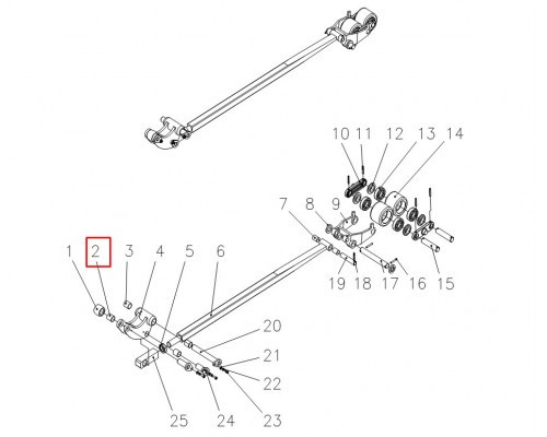 2 Подшипник оси 23х20х30 для тележки WPT15-2 (Oil-less bearing(no flange))