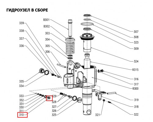 310 Винт (M10х1х9.5) для тележки RHP (BF) (Screw M10х1х9.5)