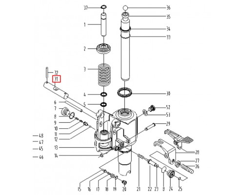 31 Ось ручки 20х110 для тележки BF-III (Axle)