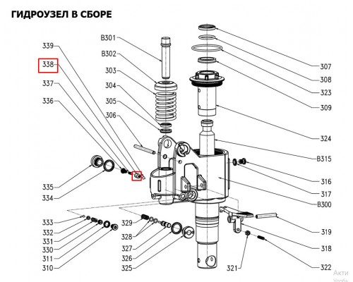 338 Корпус клапана (4.9х11) для тележки RHP (BF) (Valve body 4.9х11)