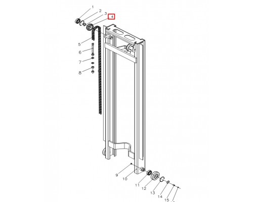 4 Ролик подъёмной цепи для штабелёра WS/IWS/PWS (Chain roller)