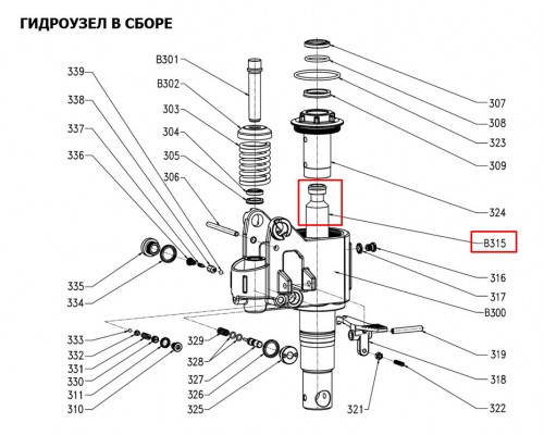 B315 Поршневой шток для тележки RHP (BF) (Piston rod 35х263)