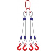 Строп канатный 4СК с 4 крюками 3,2Т x 2,5М