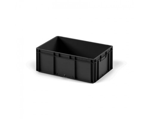 Пластиковый ящик 600х400х220 (EC-6422) черный с усиленным дном