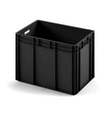 Пластиковый ящик 600х400х420 (ЕС-6442) черный с гладким дном