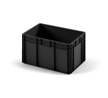 Пластиковый ящик 600х400х320 (ЕС-6432) черный с усиленным дном