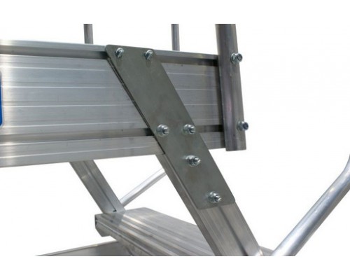 Лестница алюминиевая передвижная с платформой односторонняя KRAUSE CORDA 6 ст. 820044