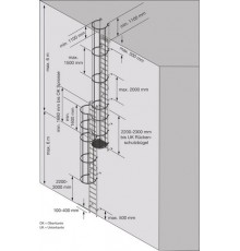 Стационарная многомаршевая лестница для зданий KRAUSE (алюминий) 11,76 м для лиц с малым опытом 838575