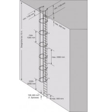 Стационарная одномаршевая лестница для зданий KRAUSE (алюминий) 5,60 м 838414
