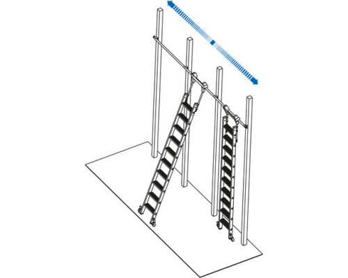 Стеллажная лестница для круглой шины KRAUSE Stabilo 8 ступ. 819338