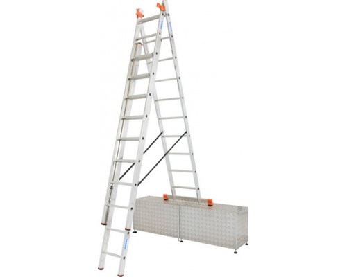 Лестница трехсекционная универсальная алюминиевая с функцией лестничных пролетов TRIBILO KRAUSE MONTO 3x10* 129765, 121240