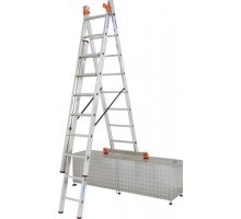 Лестница трехсекционная универсальная алюминиевая с функцией лестничных пролетов TRIBILO KRAUSE MONTO 3x8* 129741, 121226