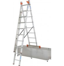 Лестница трехсекционная универсальная алюминиевая с функцией лестничных пролетов TRIBILO KRAUSE MONTO 3x8* 129741, 121226