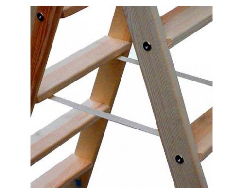 Двусторонняя деревянная лестница-стремянка со ступенями KRAUSE STABILO 2х5 818225 и 818324