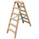 Двусторонняя деревянная лестница-стремянка со ступенями KRAUSE STABILO 2х6 818232, 818331