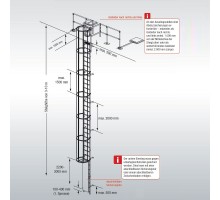 Стационарная одномаршевая лестница для зданий KRAUSE (сталь) 4,76 м 836502