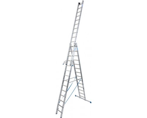 Лестница трехсекционная универсальная алюминиевая профессиональная KRAUSE STABILO 3х14 133724, 123367