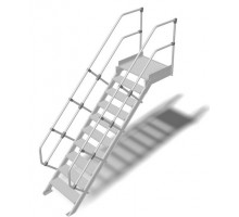 Трап с платформой стационарный 10 ступеней, ширина 600 мм, угол наклона 60° KRAUSE 824998