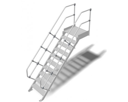 Трап с платформой стационарный 10 ступеней, ширина 600 мм, угол наклона 60° KRAUSE 824998