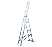 Алюминиевая трехсекционная лестница с функцией лестничных пролетов KRAUSE CORDA 3х10 013408