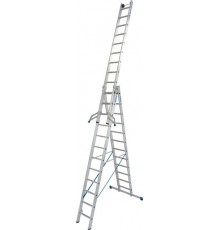 Лестница трехсекционная универсальная алюминиевая профессиональная KRAUSE STABILO 3х12 133700, 123350