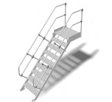 Трап с платформой стационарный 9 ступеней, ширина 1000 мм, угол наклона 45° KRAUSE 824585