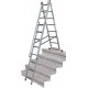 Алюминиевая трехсекционная лестница с функцией лестничных пролетов KRAUSE CORDA 3х8 013385