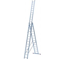 Алюминиевая трехсекционная лестница KRAUSE CORDA 3x14 010452