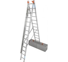 Лестница трехсекционная универсальная алюминиевая с функцией лестничных пролетов TRIBILO KRAUSE MONTO 3x12* 120977, 121257