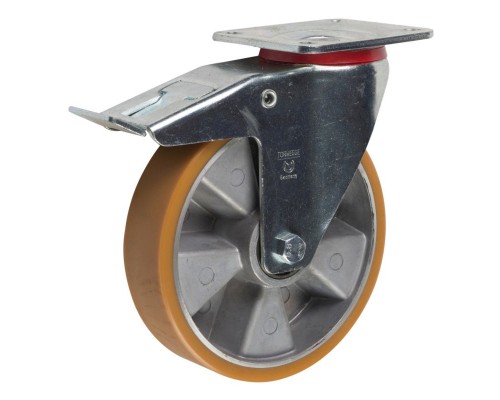 Колесная опора и колесо большегрузное поворотное с тормозом LU/PA/200/K/ADS-N