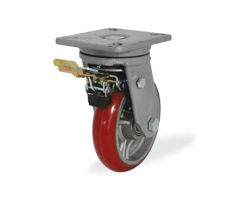 Колесо и колесная опора KAMA 5102-D2OR-300-F09 с тормозом
