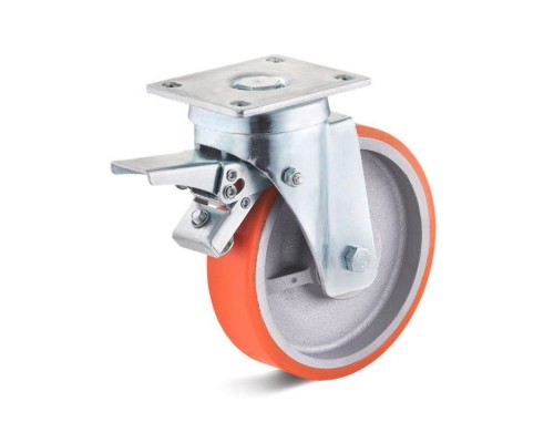 Колесо и колесная опора TORWEGGE T-4102-DUR-125x35-F09 c тормозом Колесо и колесная опора TORWEGGE T-4102-DUR-125x35-F09 c тормозом