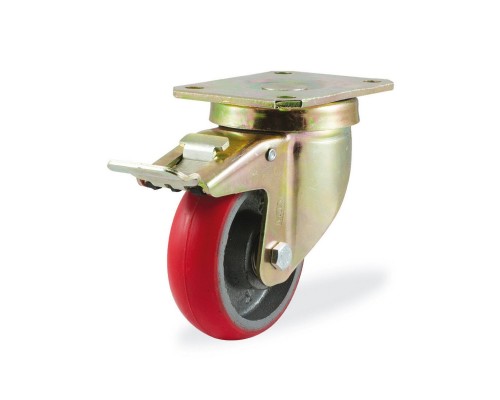 Колесо и колесная опора KAMA 4102-D2OR-200-F18 с тормозом Колесо и колесная опора KAMA 4102-D2OR-200-F18 с тормозом