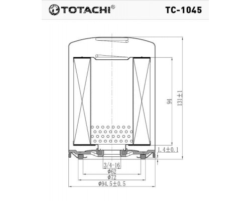 Фильтр масляный Nissan 15208-43G00 погрузчика